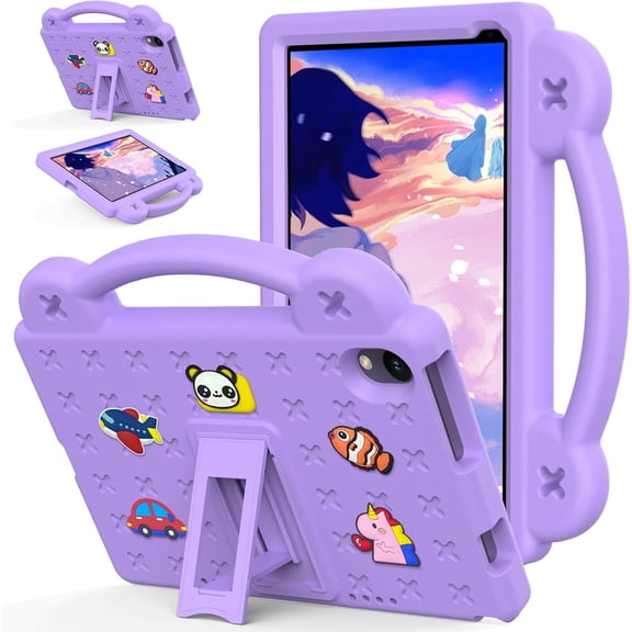 REQO Kids Case for Urao C107/Jeazans OC101/C107 Android 14 Tablet 10.1 Inch 2024, DIY Cartoon EVA Foam Protective Handle Stand Cover for Urao 10.1 Inch Tablet