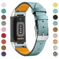 thumbnail image 1 of REQO Leather Bands Compatible for Fitbit Charge 6/Charge 5, Genuine Leather Wristband Replacement Straps for Women Men, 1 of 5