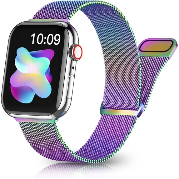 REQO Magnetic Band Compatible with Apple Watch Bands Women Men 40mm 38mm 41mm 42mm 46mm 44mm 45mm 49mm, Stainless Steel Mesh Metal Sport Strap Wristband iWatch Series 10 9 8 7 6 5 4 3 2 1 SE Ultra