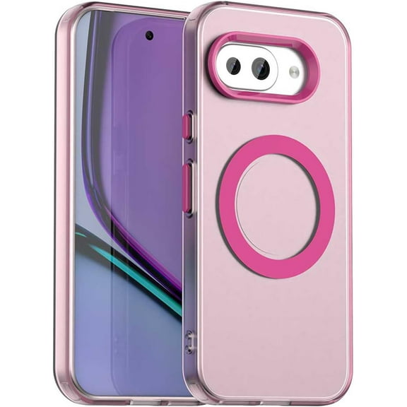 REQO Magnetic Case Compatible for Google Pixel 9A Case Wireless Charging,[Compatible with MagSafe] Translucent Matte PC TPU Thin Bumper for Google Pixel 9A Phone Case