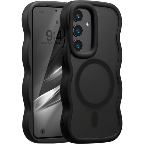 REQO Magnetic for Samsung Galaxy S26 Ultra Case, Compatible with MagSafe, Transparent Wave Frame Design Case Soft Edge Cover Cute Clear Matte Shockproof Protective Phone Cover
