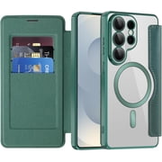 REQO Magnetic for Samsung Galaxy S26 Ultra Wallet Case with Card Holder [RFID Blocking ][Compatible with MagSafe] Leather Flip Clear TPU Protection Case for Samsung Galaxy S26 Ultra