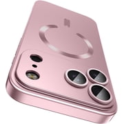 REQO Magnetic for iPhone 18 Pro Case, Compatible with MagSafe, Built-in Camera Lens Protector, Slim Thin Soft Silicone Bumper Shockproof Metallic Luster Phone Case