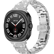 REQO Metal Band Compatible with Samsung Galaxy Watch Ultra 47mm Band, Adjustable Folding Buckle Elegant Casual Sporty Strap Compatible with for Samsung Galaxy Watch 7 Ultra 47mm Women Men