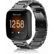 REQO Metal Band Compatible with Fitbit Versa 2 1 and Lite Edition, Solid Stainless Steel Strap Replacement Wristband Business Bracelet