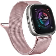 REQO Metal Band for Fitbit Sense 2 / Sense Bands, Fitbit Versa 4 / Versa 3 Bands Women Men, Stainless Steel Mesh Magnetic Replacement Bracelet Strap Compatible for Fitbit Sense 2 / Versa 4 Smartwatch