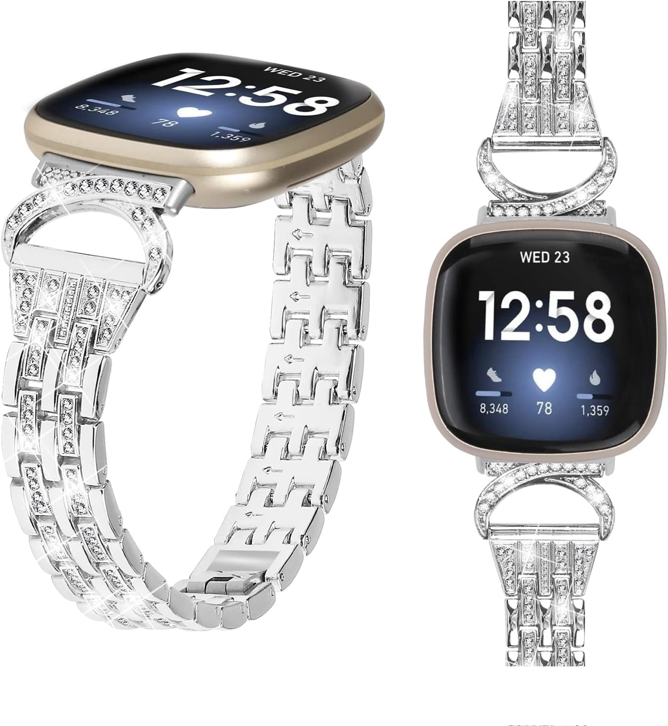 REQO Metal Bands Compatible with Fitbit Sense 2/Sense/Versa 4/Versa 3 ...