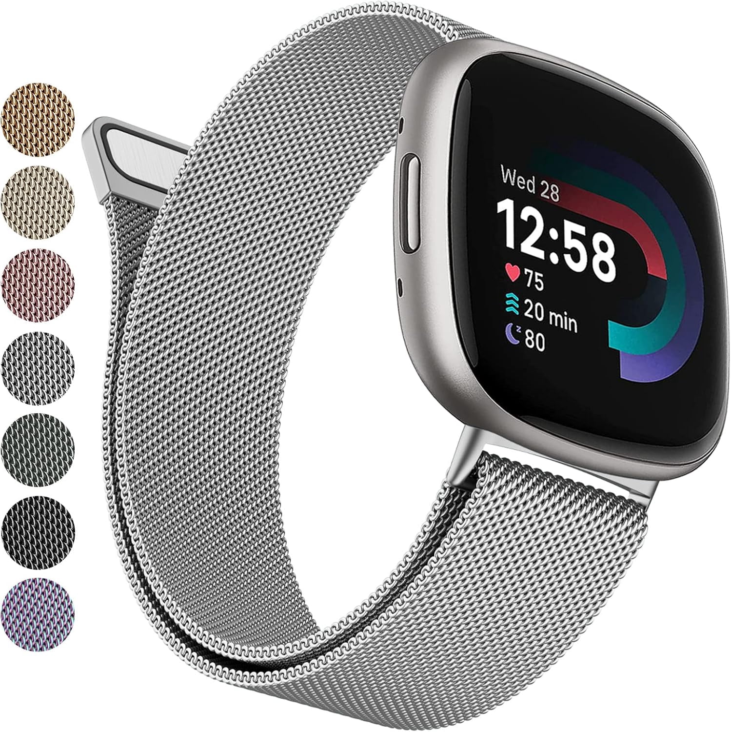 REQO Metal Bands Compatible with Fitbit Versa 3/Versa 4/Fitbit Sense ...