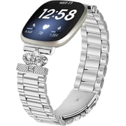 REQO Metal Bands Compatible with Fitbit Versa 4 Sense 2, Adjustable Elegant Casual Style bands for Fitbit Versa 3 Sense Bands Women Men