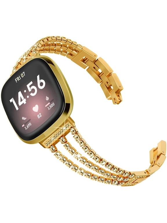 Metal bands Compatible with Fitbit Versa 4&Versa3 Bands Women,Adjustable Metal Elegant style Strap Replacement Compatible with Fitbit Versa 3&Sense Women