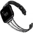 thumbnail image 1 of REQO Metal bands Compatible with Fitbit Versa 4＆Versa3  Bands Women,Adjustable Diamond Metal Elegant style Strap Replacement Compatible with Fitbit Versa 3＆Sense Women, 1 of 7