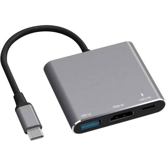 REQO Multiport AV Adapter with 4K HDMI Output USB 3.0 Port & USB-C Fasting Charging Port Compatible for MacBook Pro M1/16-20 Air M1/18-20 Ipad pro iMac and Other usbc Devices