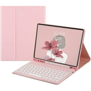 REQO New iPad Pro 11 Inch 2022 4th Generation Keyboard Case Cute Round Key Color Keyboard Wireless Detachable BT Keyboard Cover for iPad Pro 11-inch 3rd 2nd Generation iPadPro11, Pink