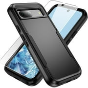 REQO Non-Slip Rugged Cell Phone Case for Google Pixel 8a, Black