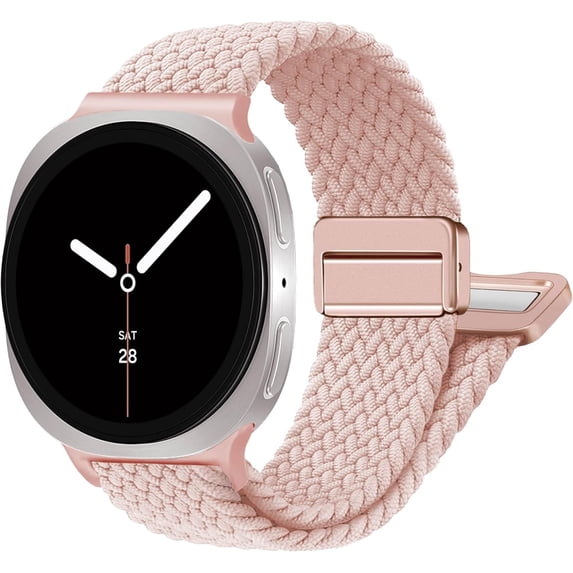 REQO Nylon Bands for Samsung Galaxy Watch 8 Band 40mm 44mm/ 8 Classic 46mm,No Gap Magnetic Fabric Braided Sport Strap for Galaxy Watch 8 Classic 46 mm/8 40 mm 44 mm men women