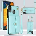 thumbnail image 1 of REQO Phone Case for Samsung Galaxy A20 A30 Wallet Cover with RFID Blocking Credit Card Holder Wrist Crossbody Strap Lanyard Stand Leather Slot Cell Accessories M10s A 30 20A SM A205G Women Men Teal, 1 of 6