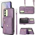 thumbnail image 1 of REQO Phone Case for Samsung Galaxy A25 5G Wallet Cover and Tempered Glass Screen Protector with Wrist Crossbody Strap Lanyard Credit Card Holder Stand Leather Cell Accessories A 25 25A Women Men, 1 of 7