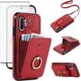 thumbnail image 1 of REQO Phone Case for Samsung Galaxy Note 10 Plus Note10+ 5G Wallet Cell Cover with Screen Protector Crossbody Strap Ring Stand RFID Credit Card Holder Note10 + Notes 10+ Ten Not S10 10Plus Women Red, 1 of 7