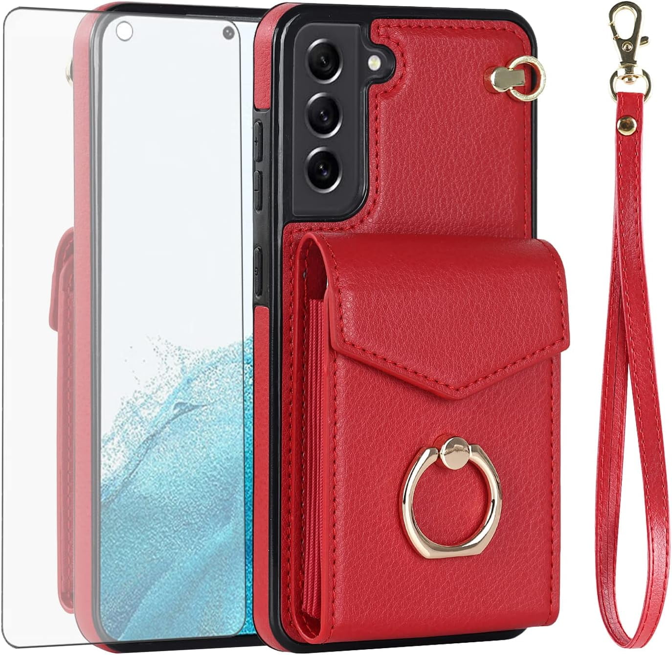 REQO Phone Case for Samsung Galaxy S21 FE 5G Wallet Cell Cover