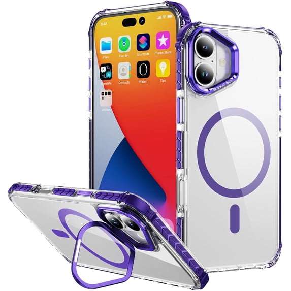 FNTCASE For IPhone 16 Case Clear: Magnetic Phone Cases Compatible With Magsafe Slim Anti Yellowing Military