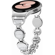 REQO Quicksand Design Bling Band for Samsung Galaxy Watch 7 6 5 4 band 44mm/40mm,watch 6 Classic 43mm 47mm,5 Pro band 45mm, 4 Classic band 46mm/42mm for Women Wristbands Strap with Bling Crystal
