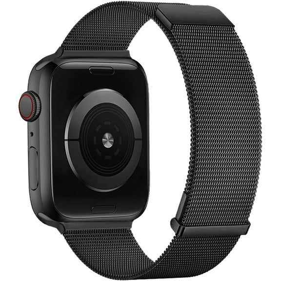 REQO Replacement for Apple Watch Band 49mm 46mm 45mm 44mm 42mm Metal Solid Stainless Steel Mesh Magnetic Strap Compatible with iWatch Ultra Ultra2 Series 10 9 8 7 6 5 4 3 2 1 Milanese Loops