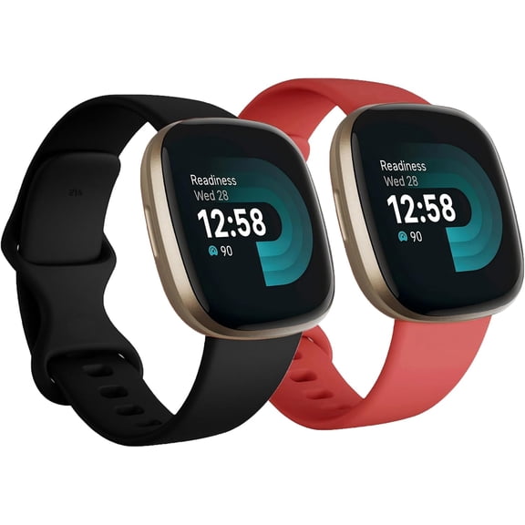REQO Replacement Bands Compatible with Fitbit Versa 3 / Versa 4 / Sense/Sense 2, Silicone Adjustable Classic Accessory Wristband Fitness Straps for Women Men