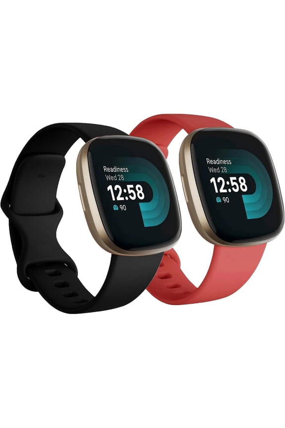 Replacement Bands Compatible with Fitbit Versa 3 / Versa 4 / Sense/Sense 2, Silicone Adjustable Classic Accessory Wristband Fitness Straps for Women Men