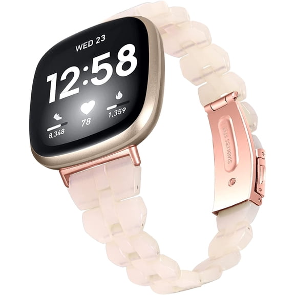 REQO Resin Bands Compatible with Fitbit Versa 4/Versa 3/Sense 2/Sense Watch Band Stylish Lightweight Wristband Bracelet for Versa 4/Versa 3/Sense 2/Sense Smartwatch Accessories