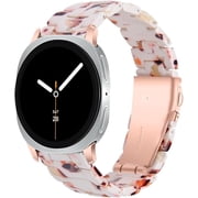 REQO Resin Replacement Band Compatible with Samsung Galaxy Watch 8 40mm 44mm/Galaxy Watch 8 Classic/Ultra 2 Smart Watch, Lightweight Comfortable Wrist Strap with Premium Stainless Steel Buckle