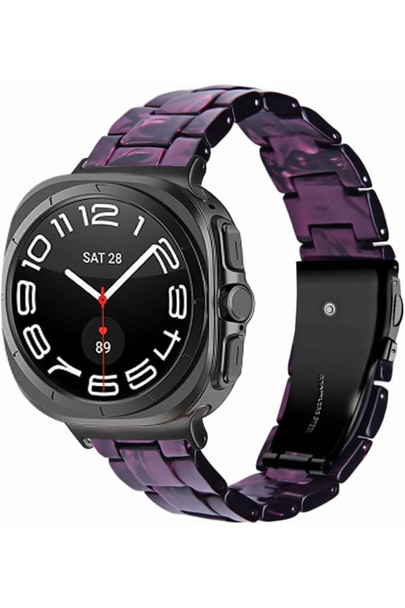 Resin Watch Band Compatible with Samsung Galaxy Watch 8 40mm 44mm Bands, Colorful Adjustable Strap Replacement Wristband for Galaxy Watch 8 Classic 46mm