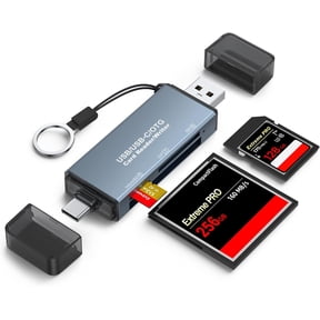 REQO SD Card Reader, Dual Interface USB C USB 3.0, Micro SD Card Adapter Memory Card Reader, Plug and Play for SD TF CF SDXC SDHC MMC RS-MMC Micro SD Micro SDXC Micro SDHC UHS-I Cards
