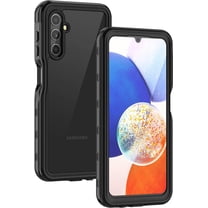 REQO Samsung Galaxy A14 5G Case, IP68 Waterproof Dustproof, Built-in Screen Protector, Rugged Full Body Shockproof Protective Cover, Black/Clear