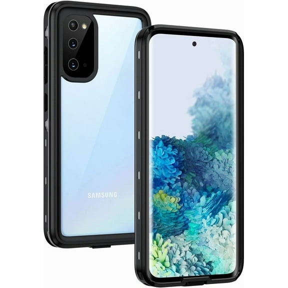 REQO for Samsung Galaxy S20 Case, IP68 Waterproof Dustproof Shockproof Case with Built-in Screen Protector, Heavy Duty Full Body Protective Cover for Galaxy S20 5G, Black/Gray