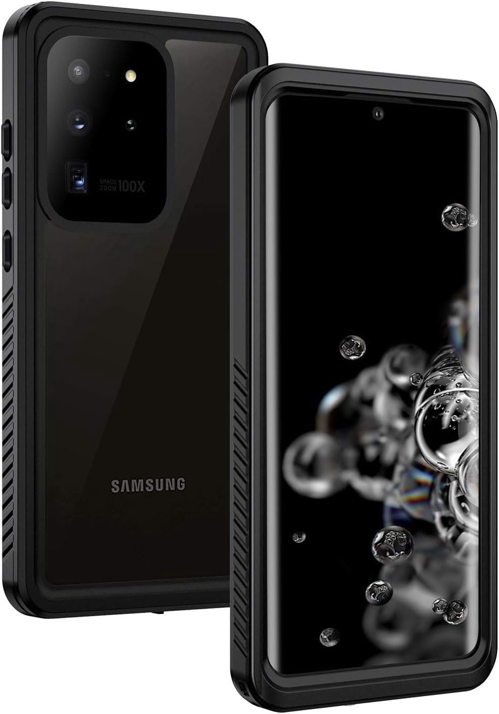 MYKOMI Samsung Galaxy S20 Ultra Case, IP68 Waterproof Dustproof Shockproof Case with Built-in Screen Protector, Heavy Duty Full Body Protective Cover for Galaxy S20 Ultra 5G 6.9 Inch, Black/Clear