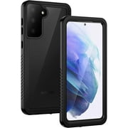 REQO Samsung Galaxy S21+ Plus Case, IP68 Waterproof Dustproof Shockproof Case with Built-in Screen Protector, Full Body Heavy Duty Protective Cover for Galaxy S21 Plus 5G 6.7 Inch, Black