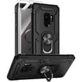 thumbnail image 1 of REQO for Samsung Galaxy S9 Case with HD Screen Protectors, Military-Grade Metal Ring Holder Kickstand 15ft Drop Tested Shockproof Cover Case for Samsung Galaxy S9 (2018), Black, 1 of 7
