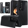 thumbnail image 1 of REQO for Samsung Galaxy Z Fold 4 Wallet Case with Credit Card Holder, Fold Premium Leather Magnetic Clasp Kickstand Heavy Duty Protective Covernetic Clasp Kickstand Heavy Duty Protective Cover.(Black), 1 of 9