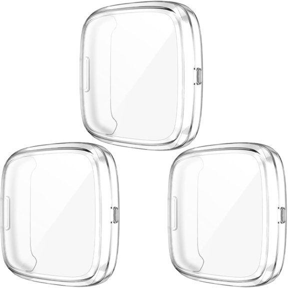 REQO Screen Protective Case Compatible with Fitbit Versa 2 Smartwatch, 3-Pack Soft TPU Full Cover Cases Compatible with Fitbit Versa 2 Watch