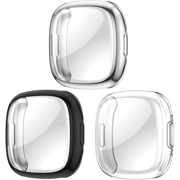 REQO Screen Protector Cases Compatible with Fitbit Versa 4 Watch Soft Metal Color TPU Shockproof Cover Slim Guard Thin Bumper Shell Protector