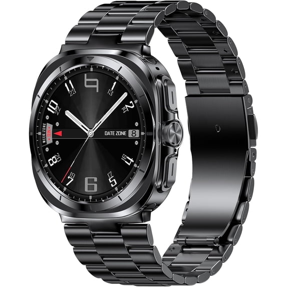 REQO Stainless Steel Band Compatible with Samsung Galaxy Watch Ultra 47mm, No Gap Solid Metal Business Replacement Wristband Galaxy Watch Ultra Strap(2024) for Men Women