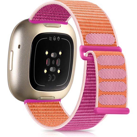 REQO Strap Compatible with Fitbit Versa 3 Versa 4 Bands/Fit bit Sense Sense 2 Band, Soft Nylon Adjustable Braided Sport Straps for Fitbit Versa 4 Sense 2 Bands for Women Men
