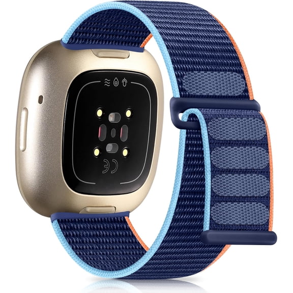 REQO Strap Compatible with Fitbit Versa 3 Versa 4 Bands/Fit bit Sense Sense 2 Band, Soft Nylon Adjustable Braided Sport Straps for Fitbit Versa 4 Sense 2 Bands for Women Men