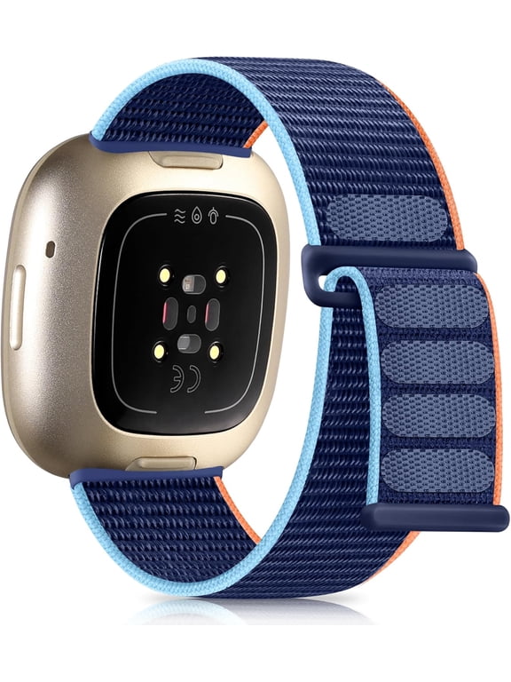 Strap Compatible with Fitbit Versa 3 Versa 4 Bands/Fit bit Sense Sense 2 Band, Soft Nylon Adjustable Braided Sport Straps for Fitbit Versa 4 Sense 2 Bands for Women Men