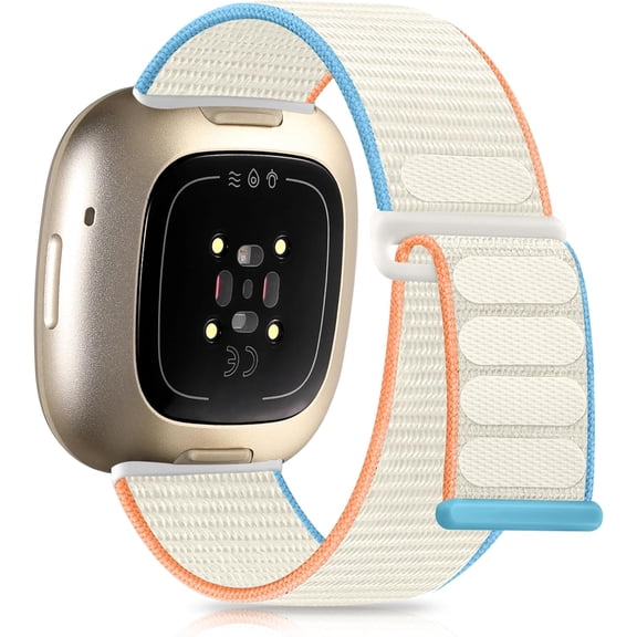 REQO Strap Compatible with Fitbit Versa 3 Versa 4 Bands/Fit bit Sense Sense 2 Band, Soft Nylon Adjustable Braided Sport Straps for Fitbit Versa 4 Sense 2 Bands for Women Men