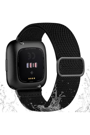 Stretchy Bands Compatible with Fitbit Versa 2 / Versa/Lite/SE Bands for Women Men, Water-Resistant Adjustable Elastic Nylon Solo Loop Soft Sport Replacement Wristbands Strap