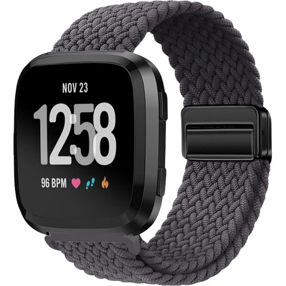 REQO Stretchy-Bands for Fitbit-Versa-2 Band for Women-Men - Magnetic Clasp Breathable Replacement Strap for Fitbit Versa2 / Versa1 /Versa-Lite/Versa-SE Watch Accessories