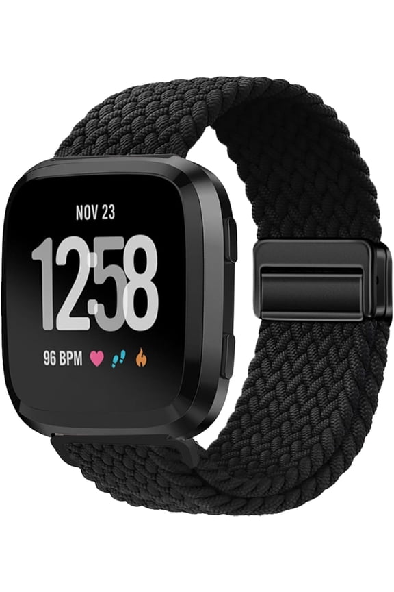 Stretchy-Bands for Fitbit-Versa-2 Band for Women-Men - Magnetic Clasp Breathable Replacement Strap for Fitbit Versa2 / Versa1 /Versa-Lite/Versa-SE Watch Accessories