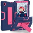 thumbnail image 1 of REQO for TCL TAB 8 LE Case, TCL TAB 8 Case for Kids, Heavy Duty Rugged Full-Body Hybrid Shockproof Drop Protection Cover for TCL Tab 8 LE (Model:9137W) 2023/TCL Tab 8 WiFi (Model:9132X) (5-Navy+Rose), 1 of 7