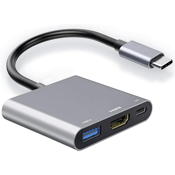 REQO USB-C Digital AV Multiport Adapter,Digital AV Dongle with HDMI 4K@60Hz & USB-A 3.0 & 100W Charge for iPhone 15, MacBook Pro Air M1 M2 M3, iPad Pro, iMac, Samsung S24 and More